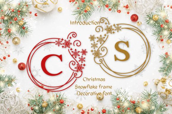 Christmas Snowflake Frame Font