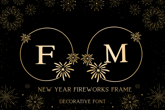 New Year Fireworks Frame Font