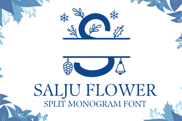 Salju Flower Split Monogram Font
